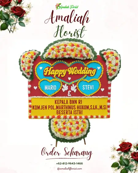 Papan Bunga Pernikahan Pohgajih